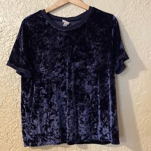 Dark blue velvet shirt